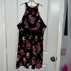 Sleeveless skater dress with cute “keyhole” back